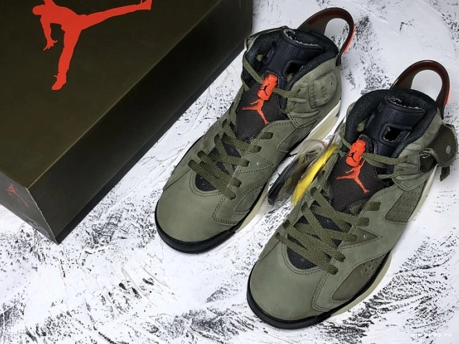 Rep CN1084-200 Travis Medium Scott x Air 6 Olive Jordan 0720